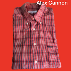 Alex Cannon XL LS Plaid Shirt Like New 100% Cotton